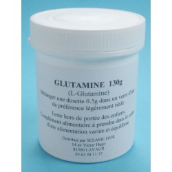 Glutamine en poudre   - Existe en pot de 130g et 300g